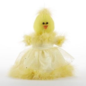 🐣 Easter Girl Chick in Party Dress Cloth Doll Decoration New 🐣